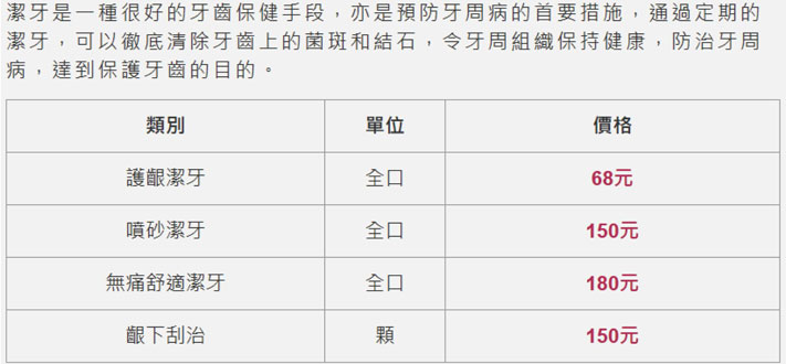 洗牙價格